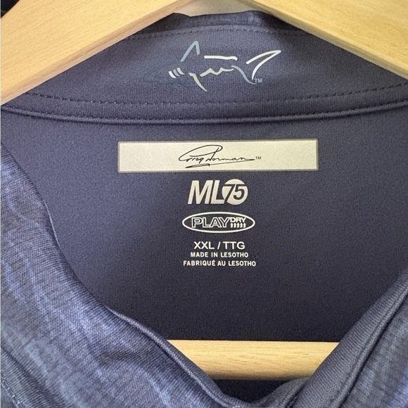 Lot Of 2 -GREG NORMAN - MEN'S BLUE PRINT GOLF POLO SHIRTS- SIZE 2XL - Picture 7 of 7